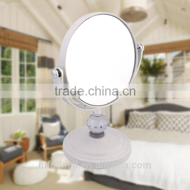 Plastic double round -shaped magnifying cosmetic/ table mirror