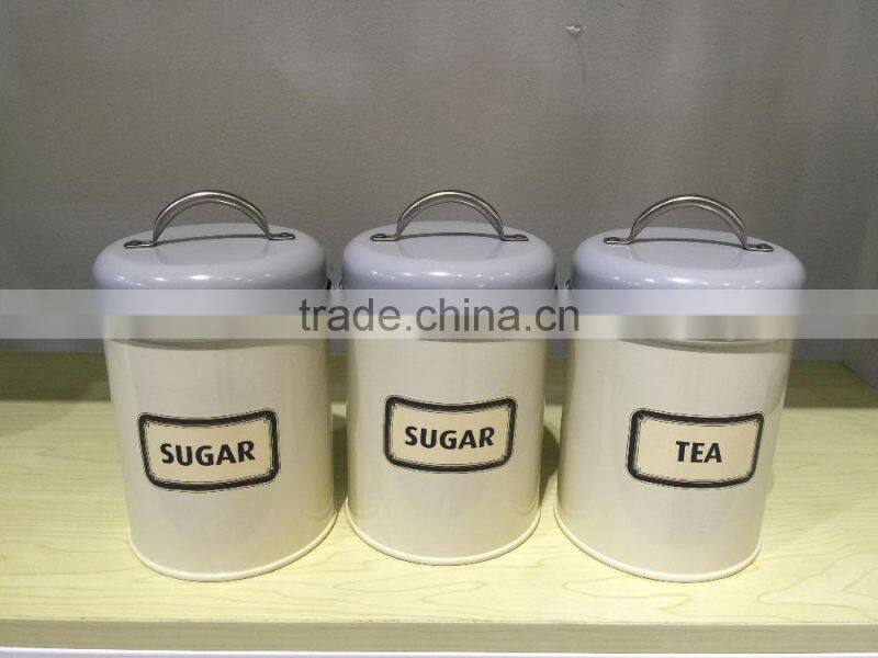SET 0181 retro classic round sugar tea coffee canister