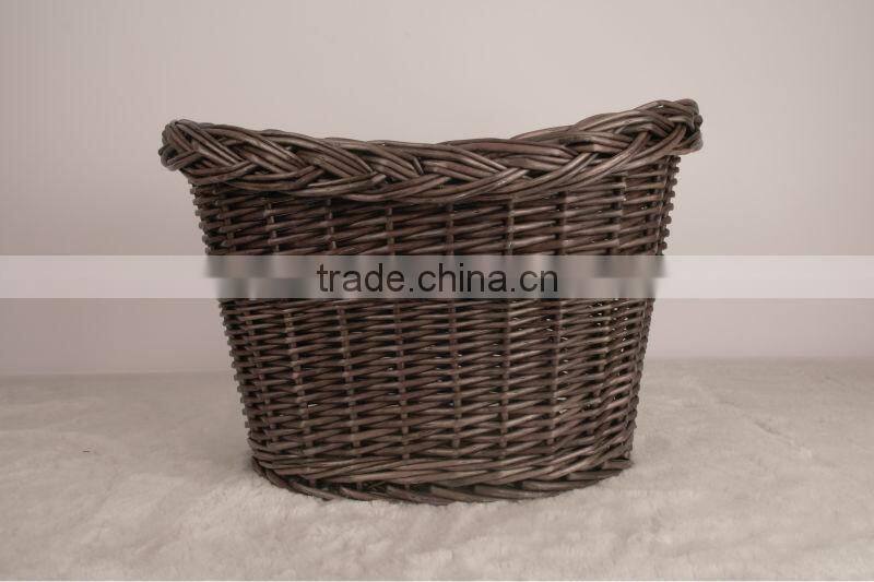 black round hand knitting wicker bicycle basket