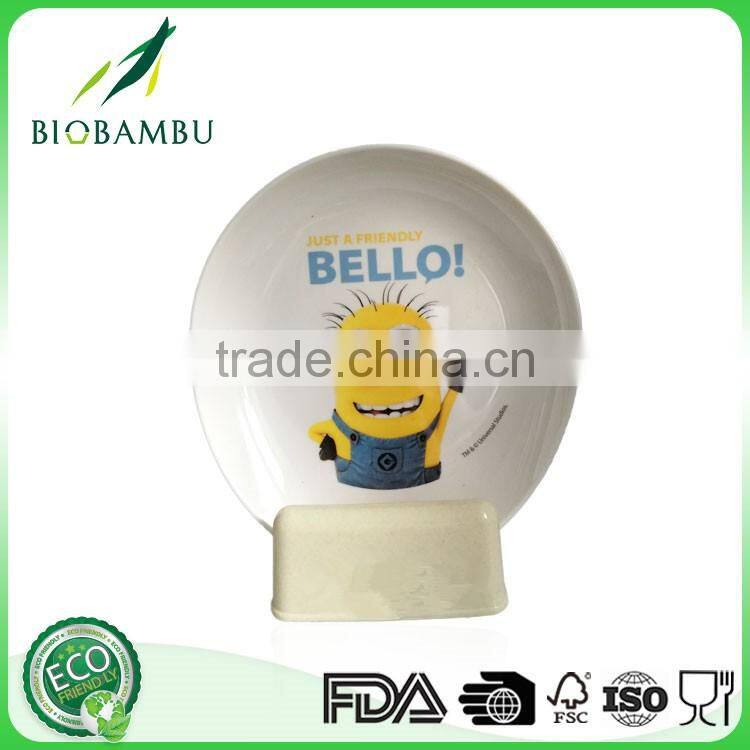 Natural Decal design Ecological Bamboo Fiber Kids Dinnerware Sets