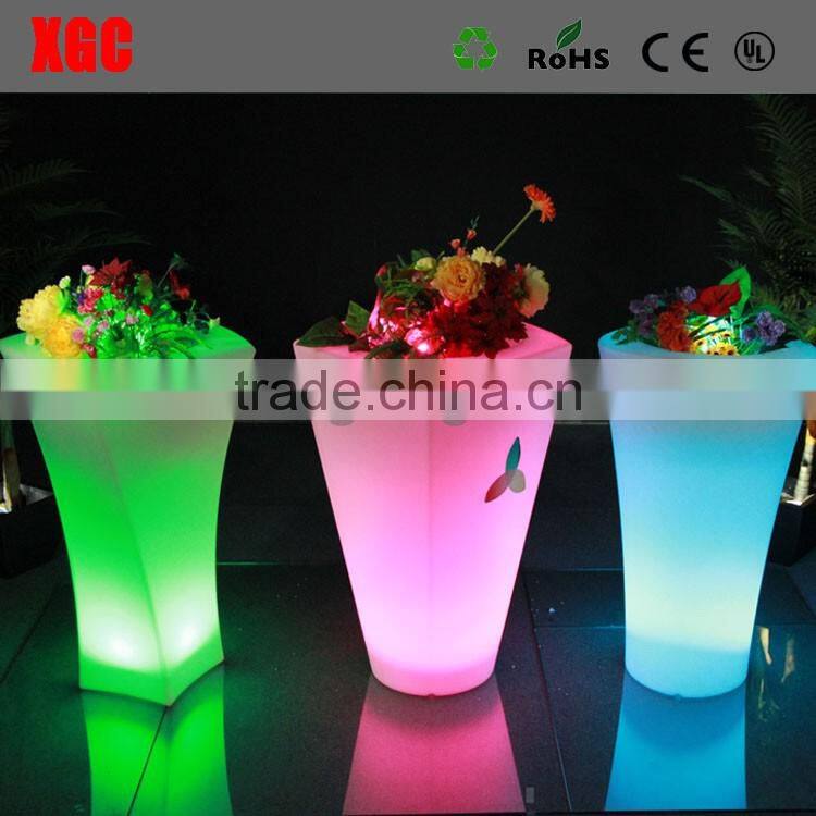 nova olla flori /de China fabrica de muebles , Remote control led light flower pot,Plastic big outdoor led flower pots