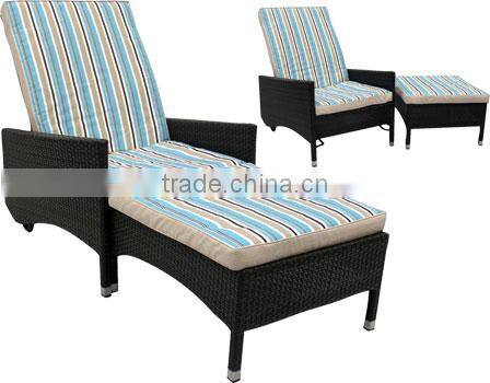 Trendy Stripe Printed Lounge Chair With Armrest