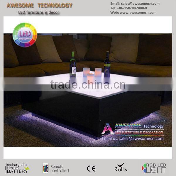 Glossy centre table design for VIP room, led coffee table TA800