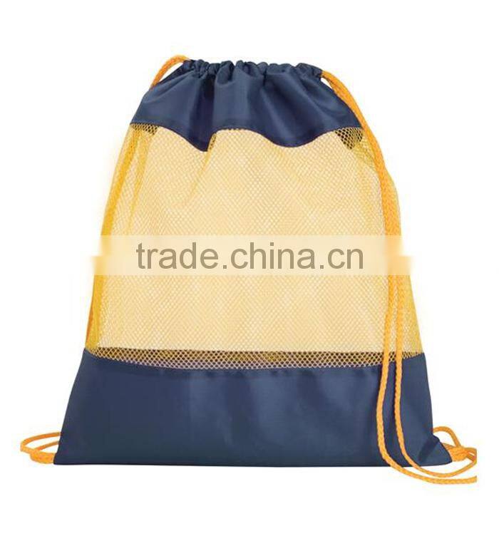 Quite Cool Black Promotional Polyester Foldable Waterproof Drawstring Backpack