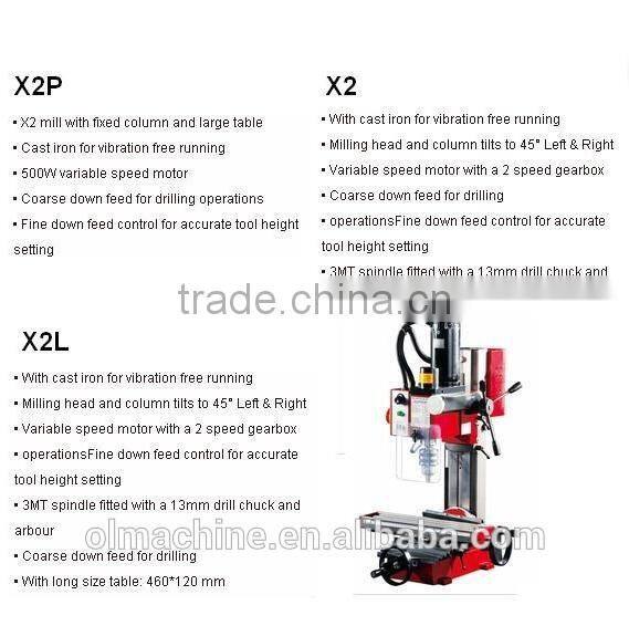 small milling machine including Nano mill, micro mill drill, mini mill drill, bench mill drill, with dia 6 10 13 16 20 25 30mm