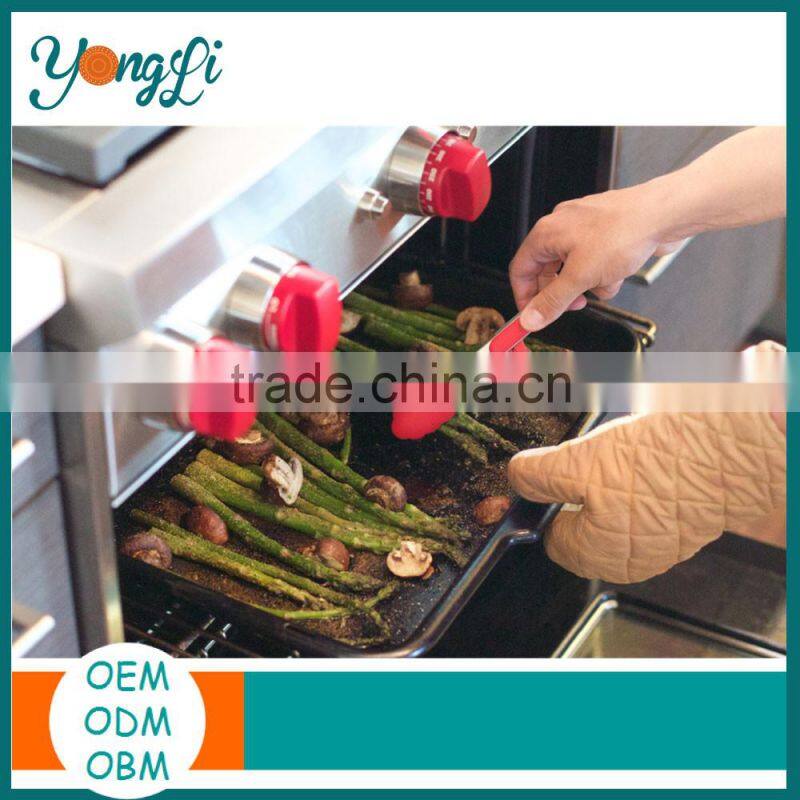 Amazon Hot 9 Inch & 12 Inch Serving Barbecue Grill Tongs Silicone Blue Stainless Steel Kitchen Utensils