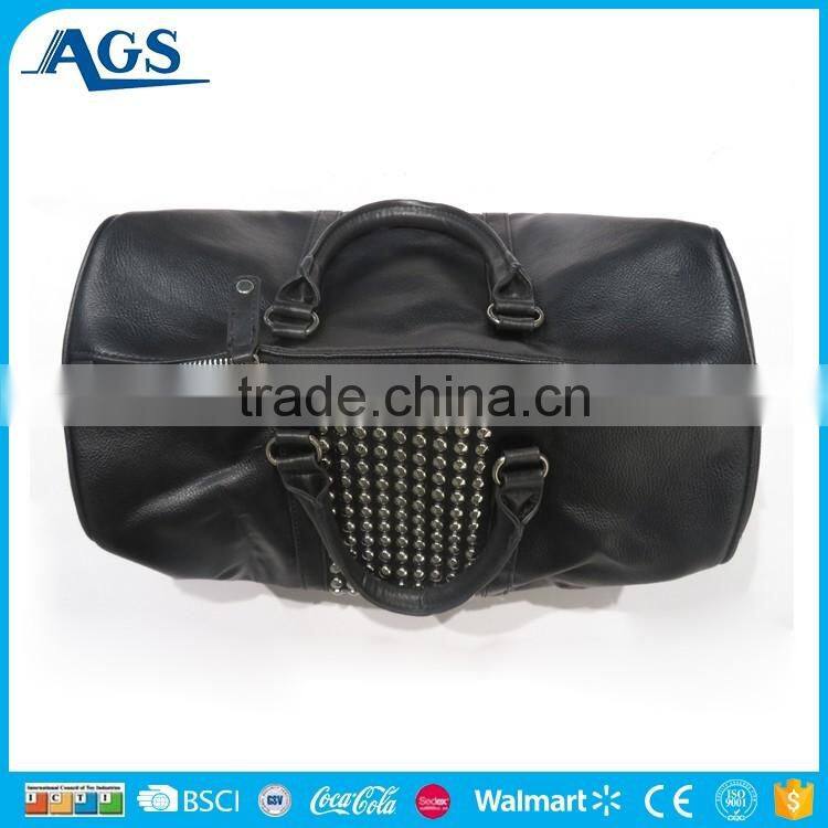 Professional direct custom logo lady tote bag in black