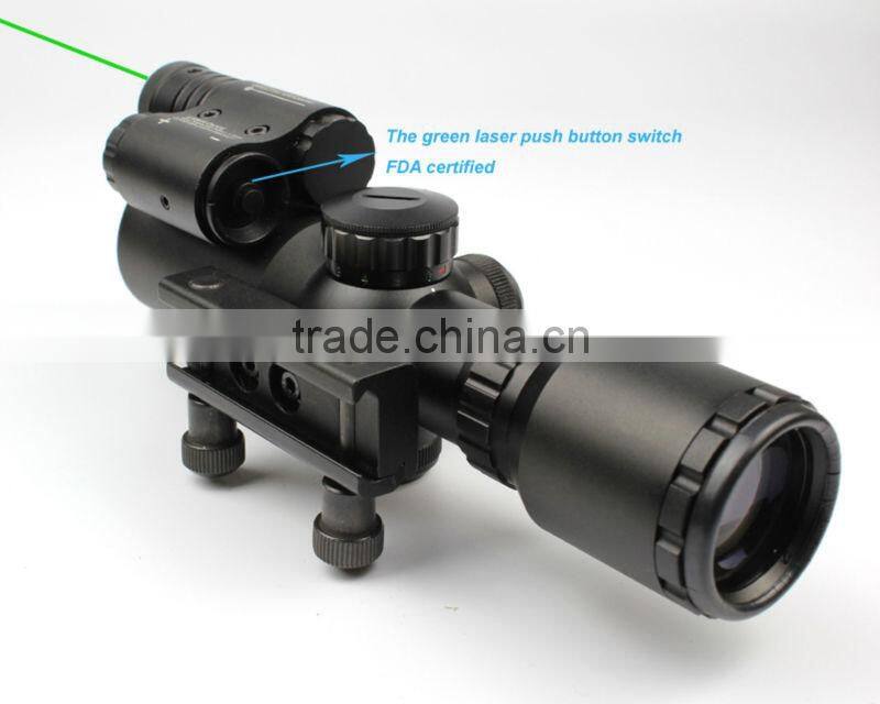 Tactical compact 1.5-5X32 riflescope red/green illuminated Mil-Dot Reticle with side attached green laser scope combo