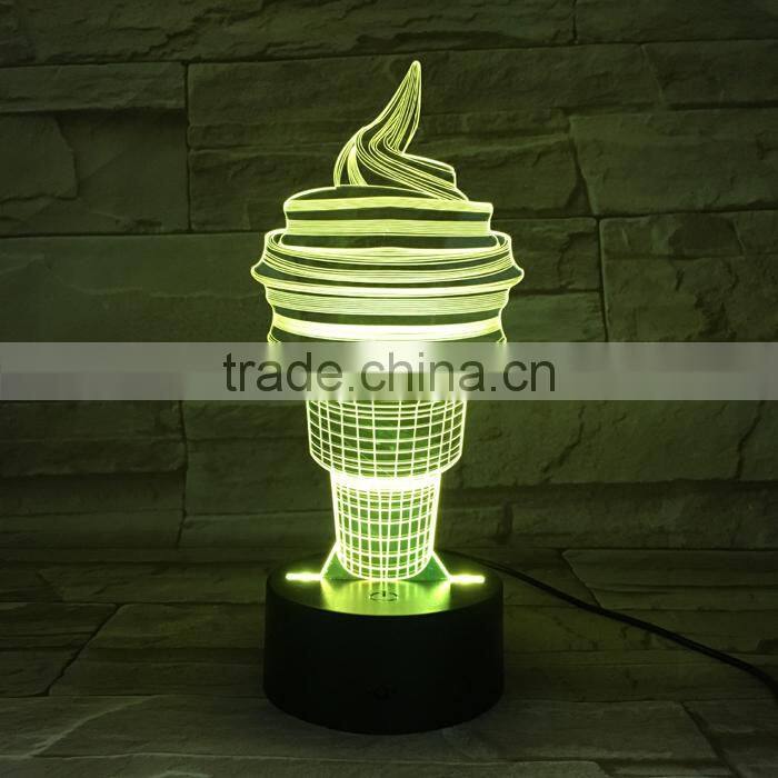 UCHOME 3d Light Model Ice Cream 3d Illusion Table Lighting Lamp