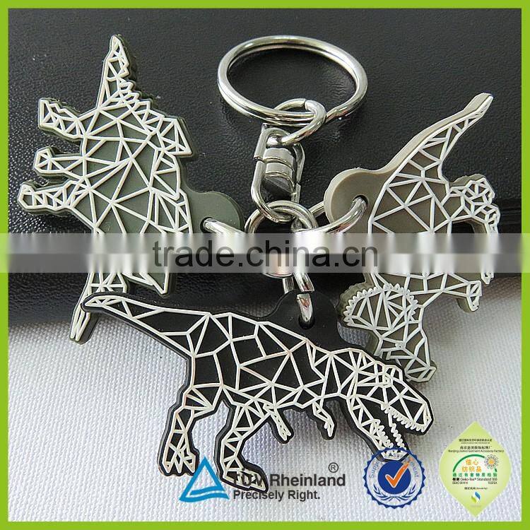 Nice 2d rubber custom shaped cross keyrings