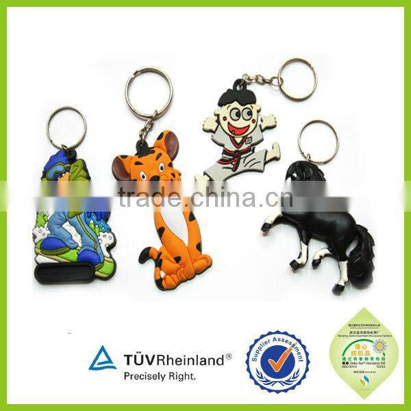 Cheap custom lanyard key tags embroidered keychains