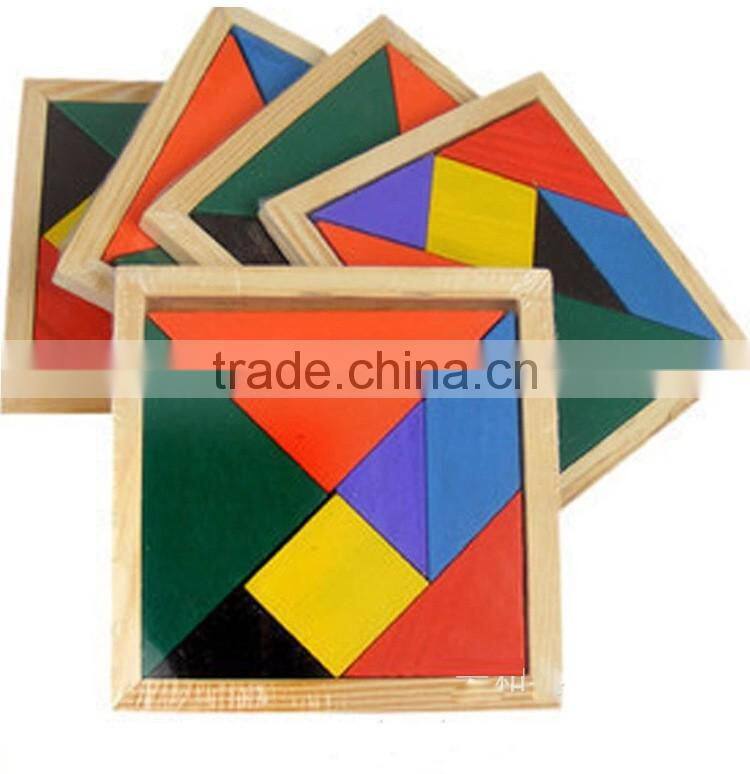 wooden tangram toy wooden seven-piece puzzle toys, wooden classic toys