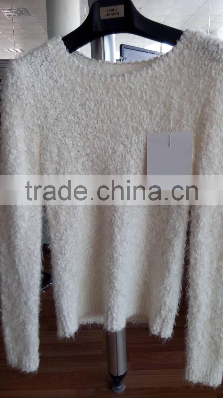 (LS023)Ladies stylish Chubby Boucle thick knit Sweater