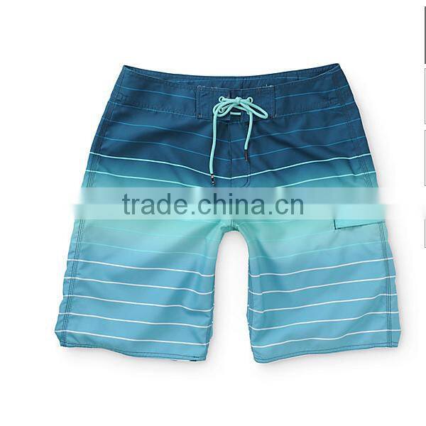 Wholesale stripe mens beach shorts blue