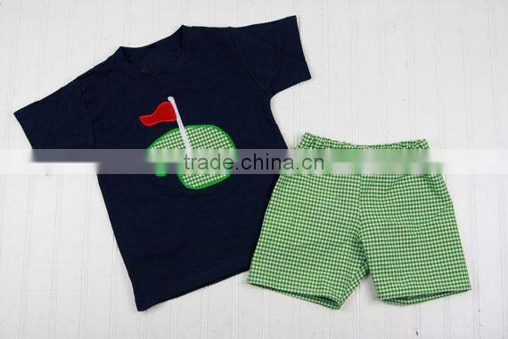 Wholesale children's boutique clothing latest cotton frock suit design high quality embroidery baby boy clothes