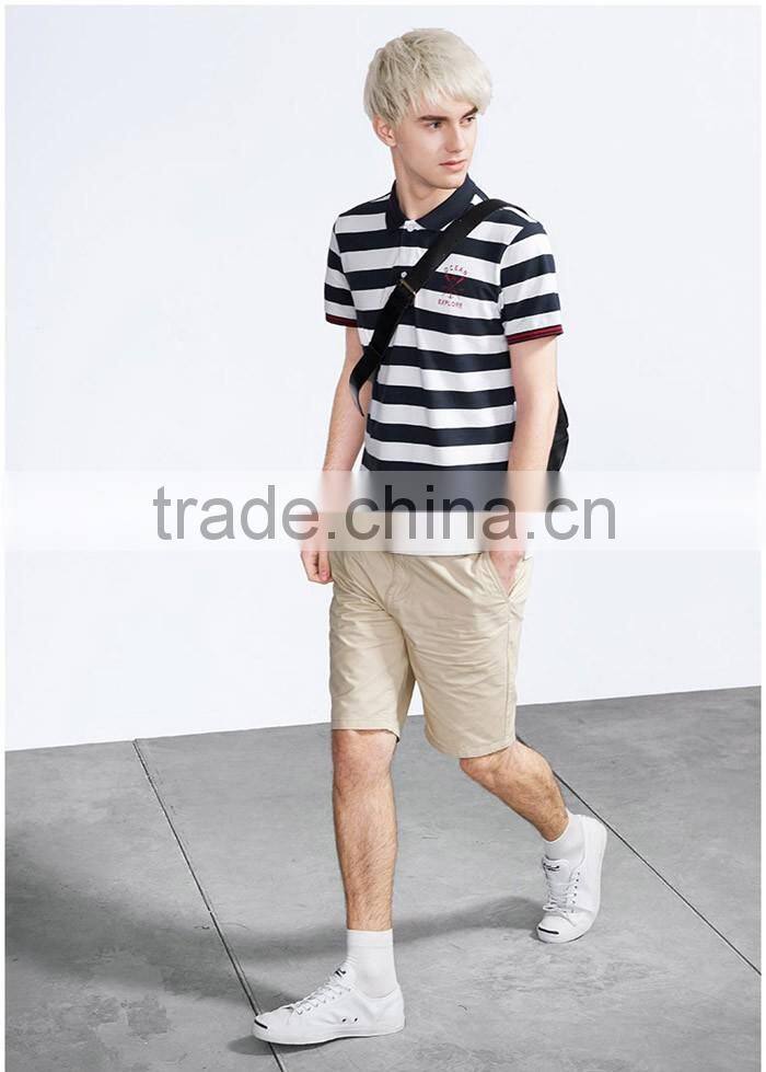 Short sleeve stripe latest polo shirt designs for men