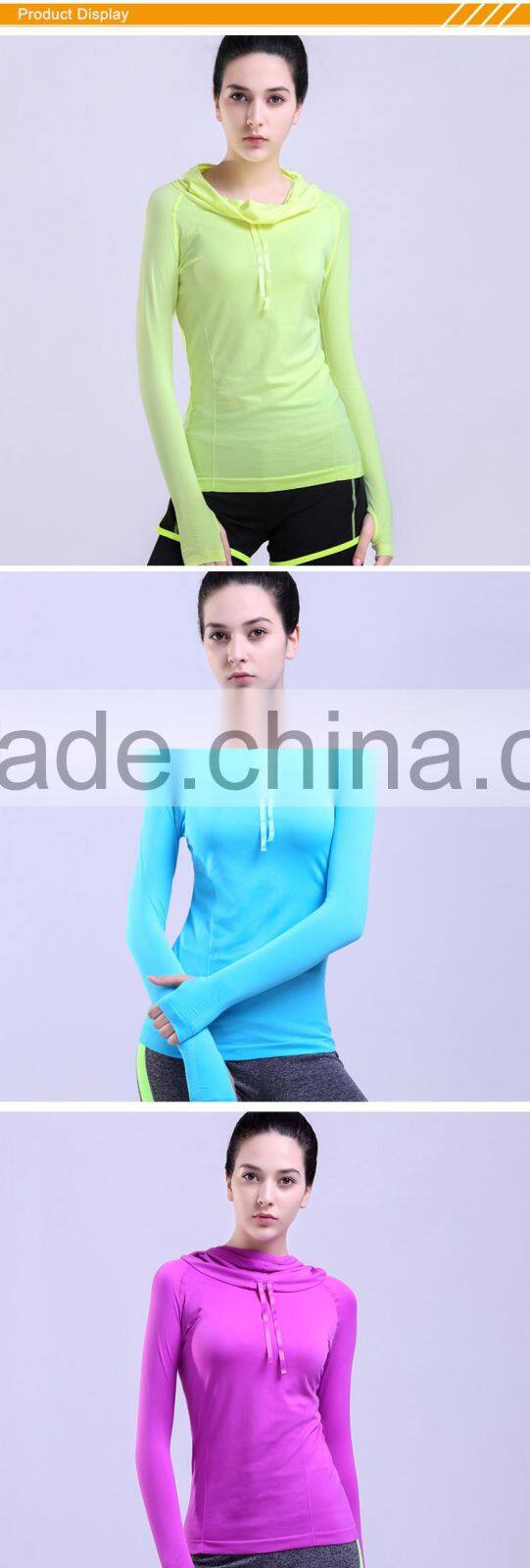 Hsz-105 Top quality ladies gym clothing for yoga and running soild women sports top wear fashion clothing wholesale