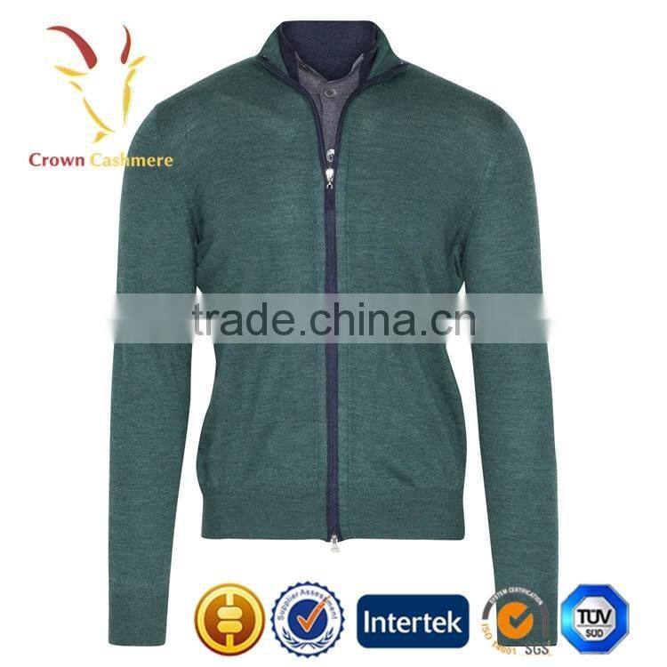 Men Zipper Cashmere Cardigan Sweater