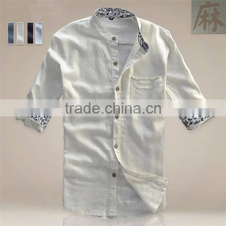 2015 100%cotton Customized feather Embroidered slim fit men dress latest style man shirt