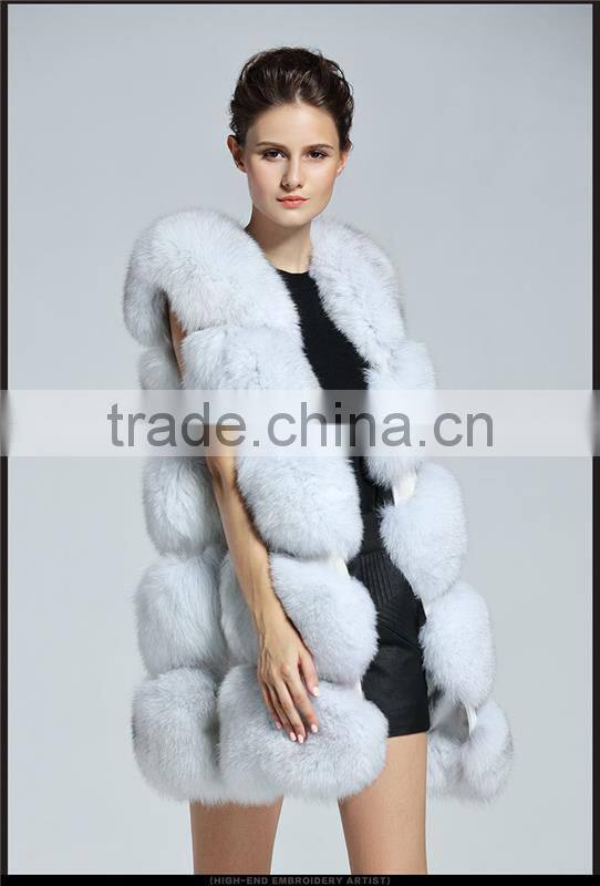 Real Fox Fur Vest Women 2016 New Fashion Genuine Fox Fur Coat Gilet Long Jacket Winter Russian Real Natural Fox Fur waistcoat