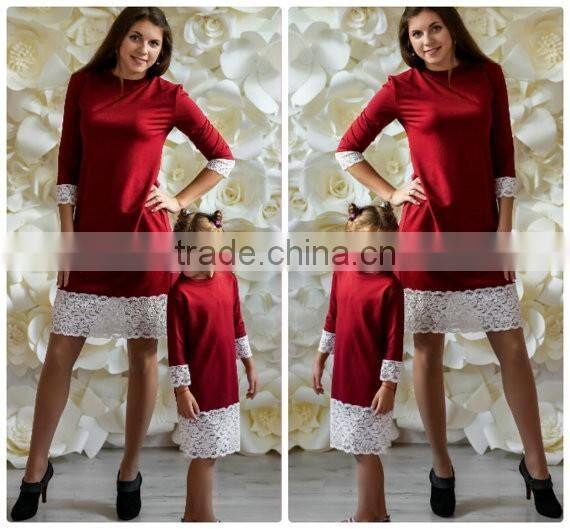 Mother Daughter Matching Dress Jersey Mom Baby Red Dress
