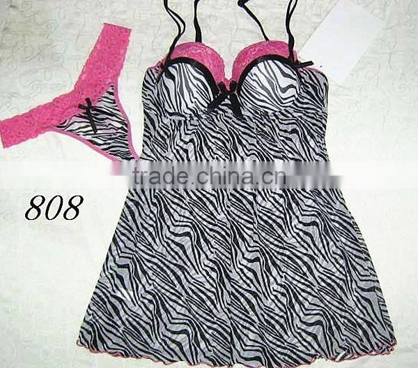 Ladies high quality lingerie beautiful new design thong ribbon sexy babydoll