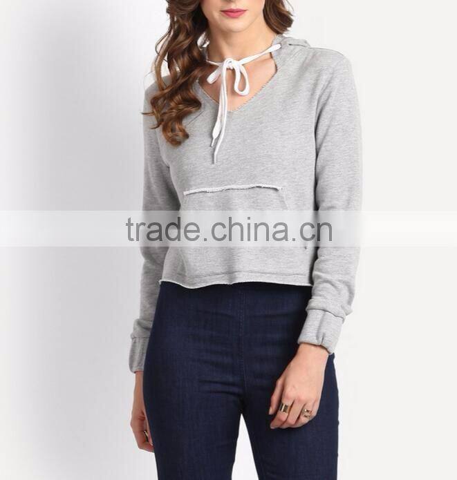 Wholesale cropped plain custom hoodies