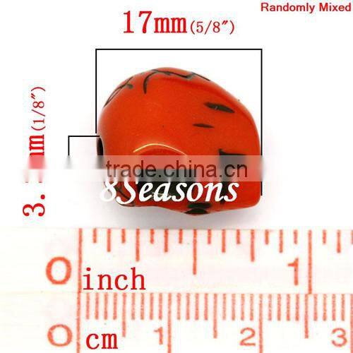 Mixed Halloween Skull Acrylic Spacer Beads 17x17mm