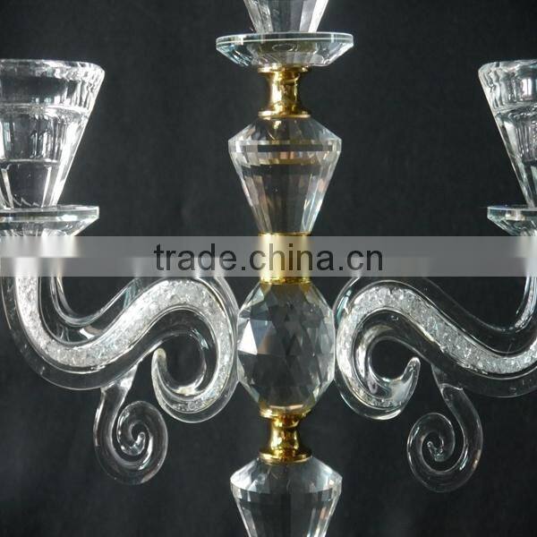 Hot Sale !!! Unique crystal candle holders wedding table decorations JKC-0007