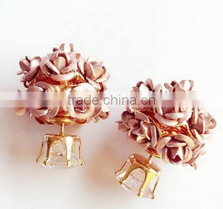 ball-flower fashion diamond stone jewelry stud earrings