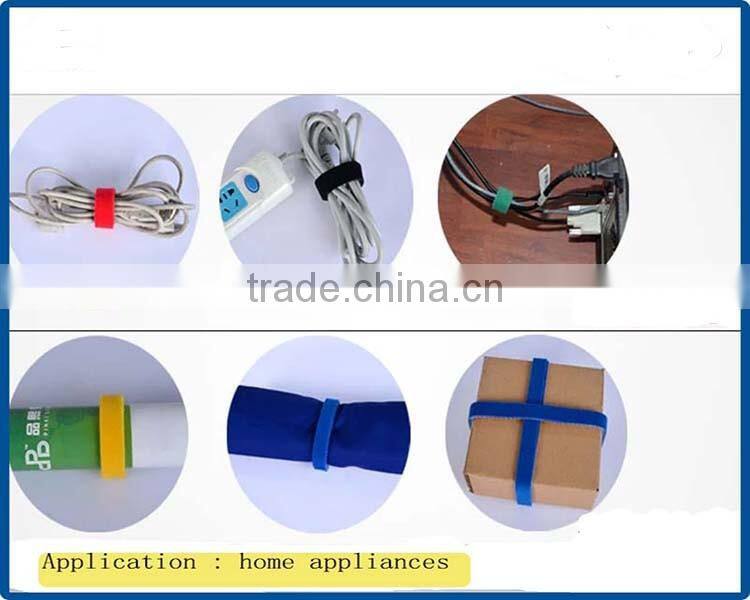 White Hook And Loop Cable Tie Plus , Wire Hook And Loop Wraps Black 10mm Logo