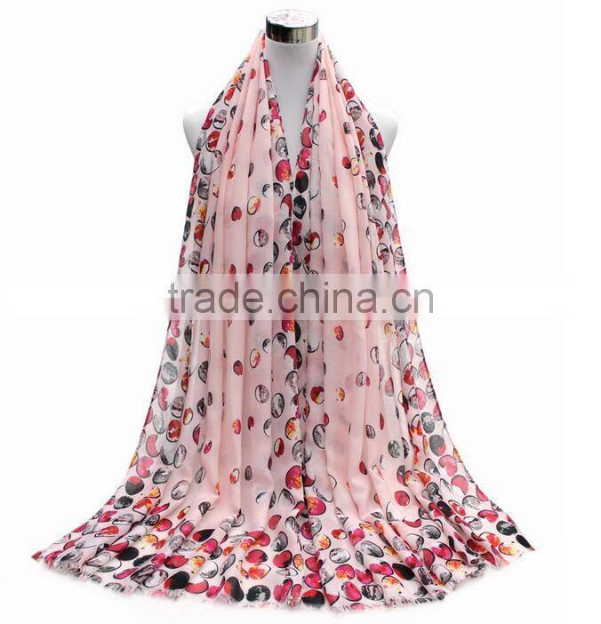 YiWu Market Fashion Custom Lady Scarf Dot Printed Scarf
