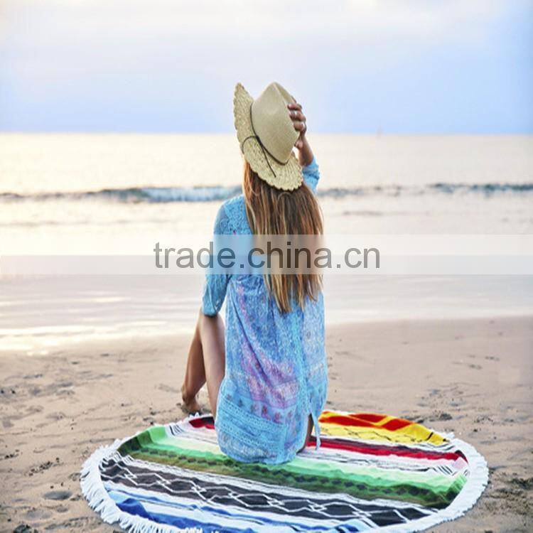 Reactive print 100% cotton fabric beach blanket round