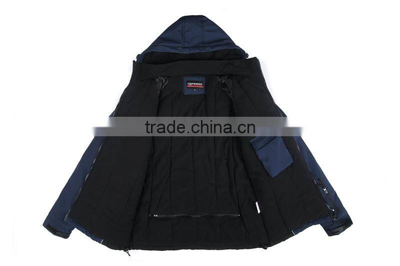 polyester padded men's winter warm waterproof softshell jacket uniform