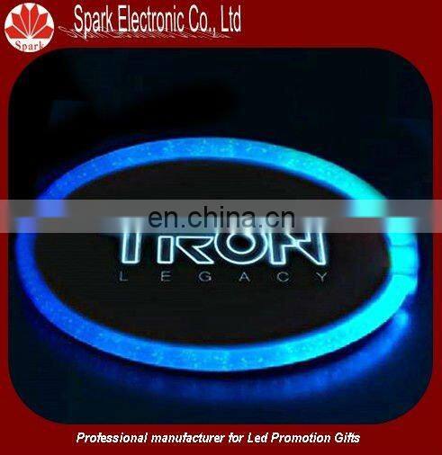 super thin flash blinking LED flashing coaster