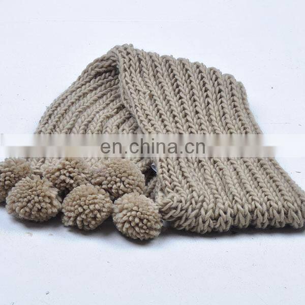 New design Acrylic Knitted Hat Scarf Attached