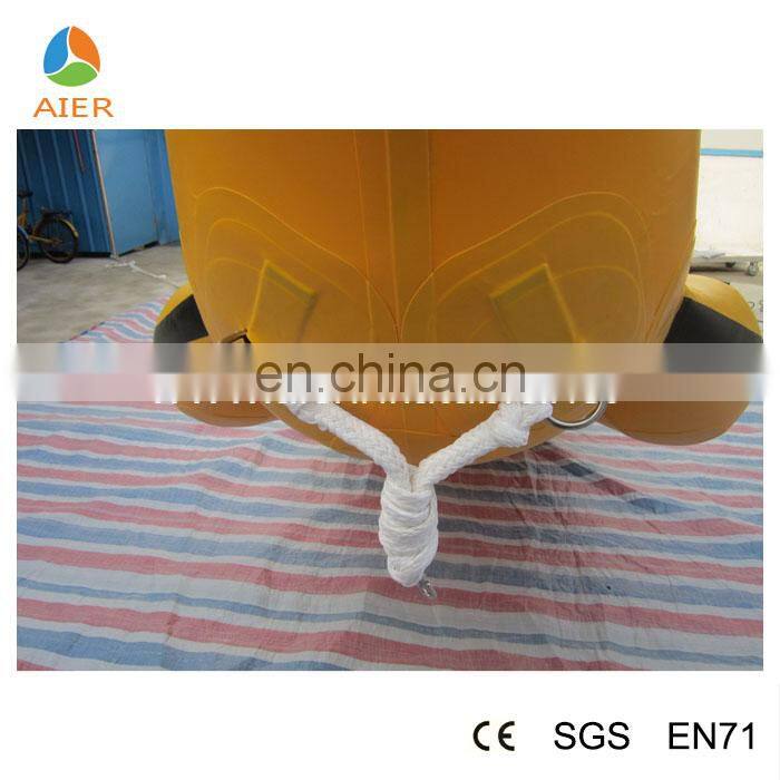 Small yellow Inflatable floating banana boat