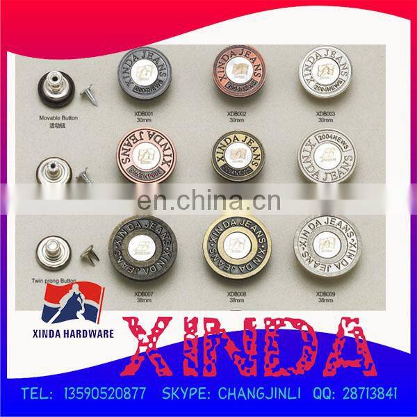 custom jeans rivets buttons