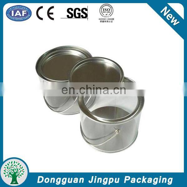 Customized round clear paint can with tin lid
