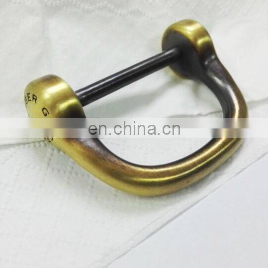 Handmade polishing brass gold color d ring handbag hardware
