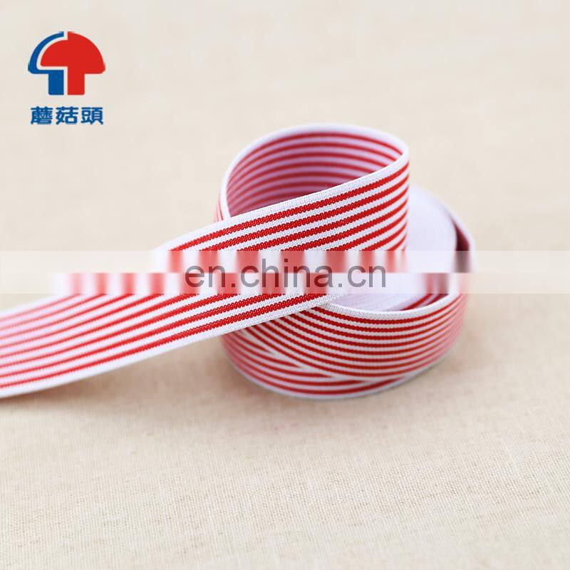 Colorful striped elastic webbing polyester nylon elastic band for hair