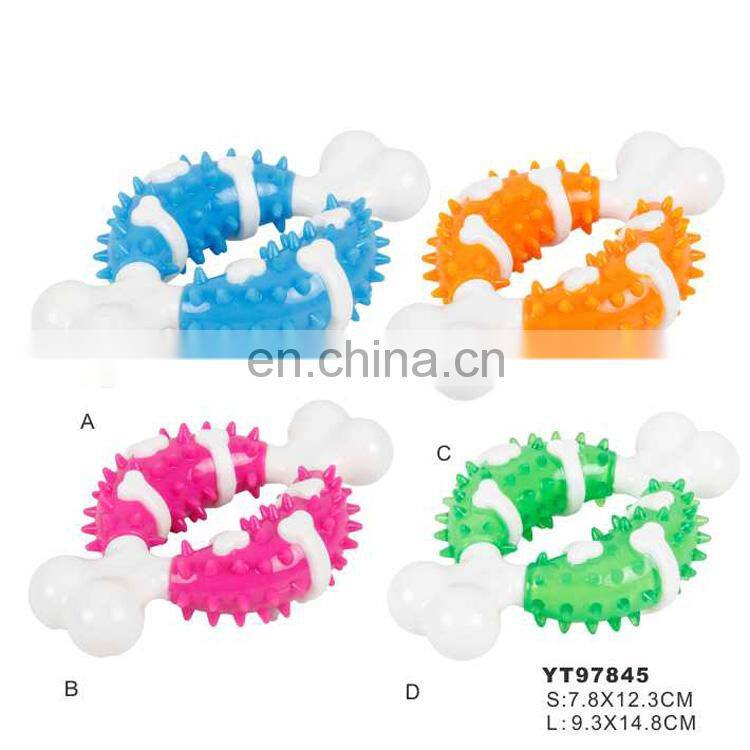 TPR dog chew bone toy teeth cleaning durable dog toys