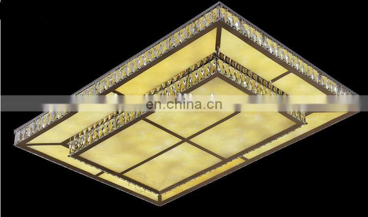 Personality led lamp crystal ceiling lamp square stainless steel wire cutting led crystal lamp creative lighting