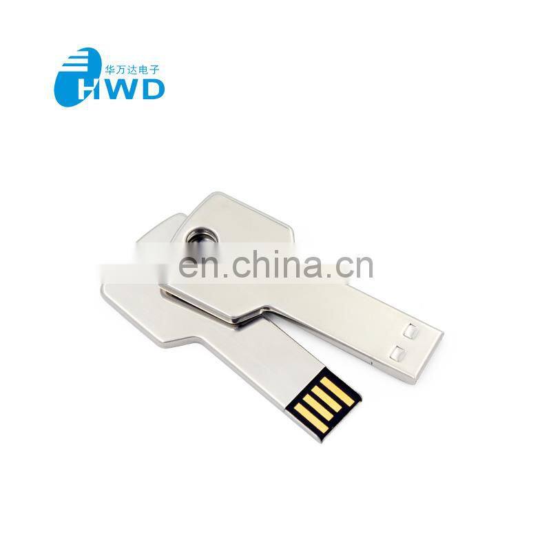 Hot Sale Metal Key Shape USB Flash Drive 64GB 32GB 16GB 8GB USB Pen Drive with Your Logo Customized