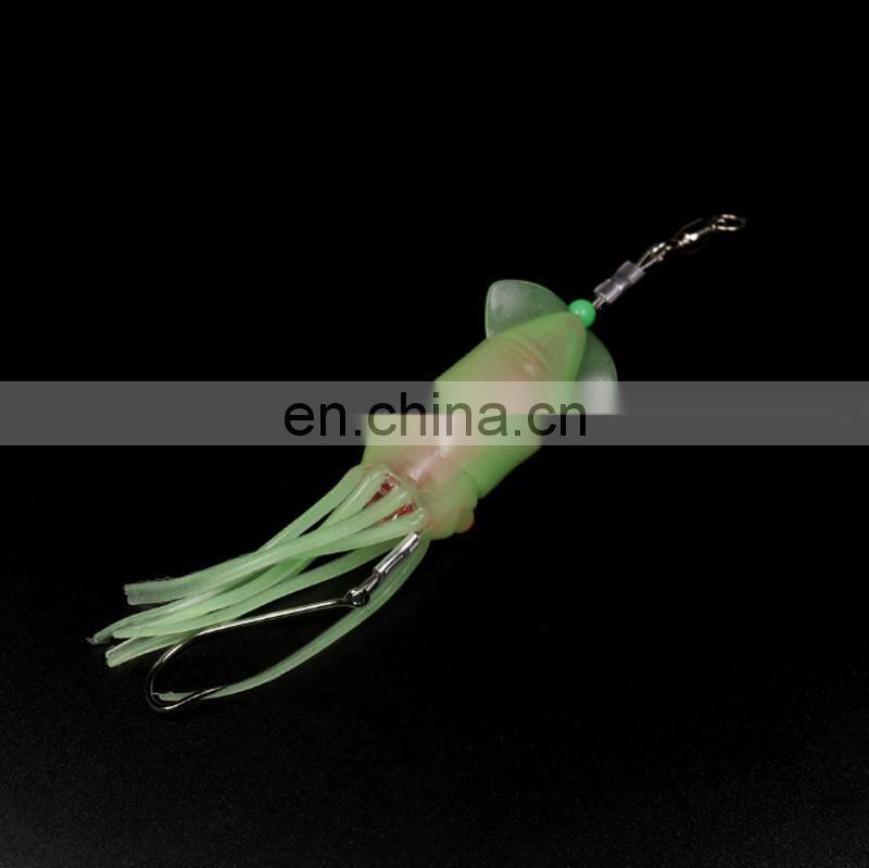 12cm 12g Trolling Sea Fish Lures Luminous Octopus artificial bait for fishing LED Light Electronic squid bait
