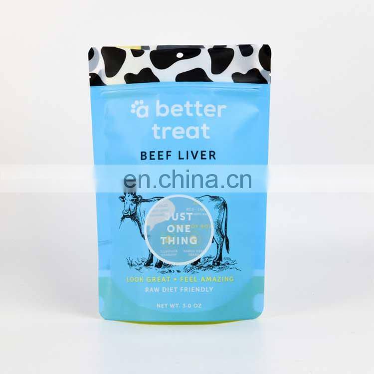 Custom digital printed aluminum foil stand up pouch snack food packaging bag for pork jerky