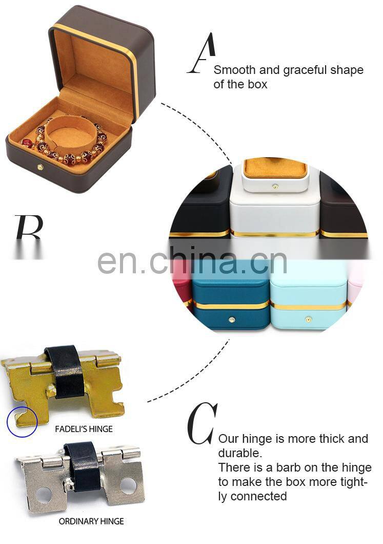 High End Best Quality factory Stocks Hot Sale Jewelry Boxes leather bangle box bracelet box