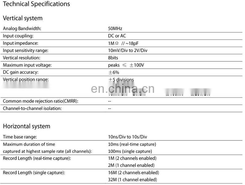 2 Channel Bandwidth 50MHz Sampling Rate 200MSa/s DSCope C20P 200MHz USB Digital Oscilloscope