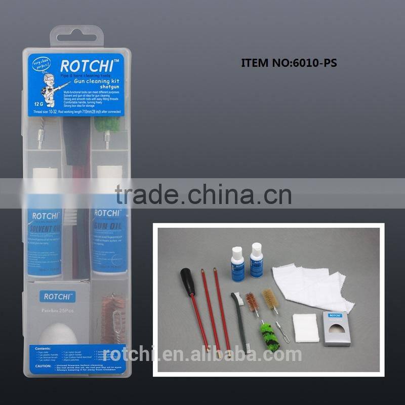 12GA shotgun gun cleaning kit with PVC coated steel rods, cleaning kit for shotgun,shotgun cleaning sets