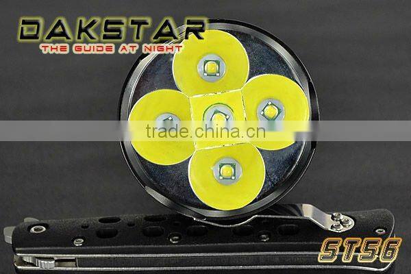 DAKSTAR ST56 LED 5120LM 26650 or 18650 Superbright Aluminum Tactical Rechargeable High Power Police CREE XML T6 Flashlight